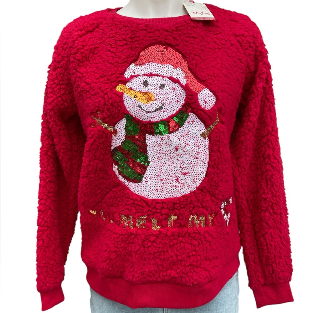 Merry Christmas Sherpa Sweater Size M